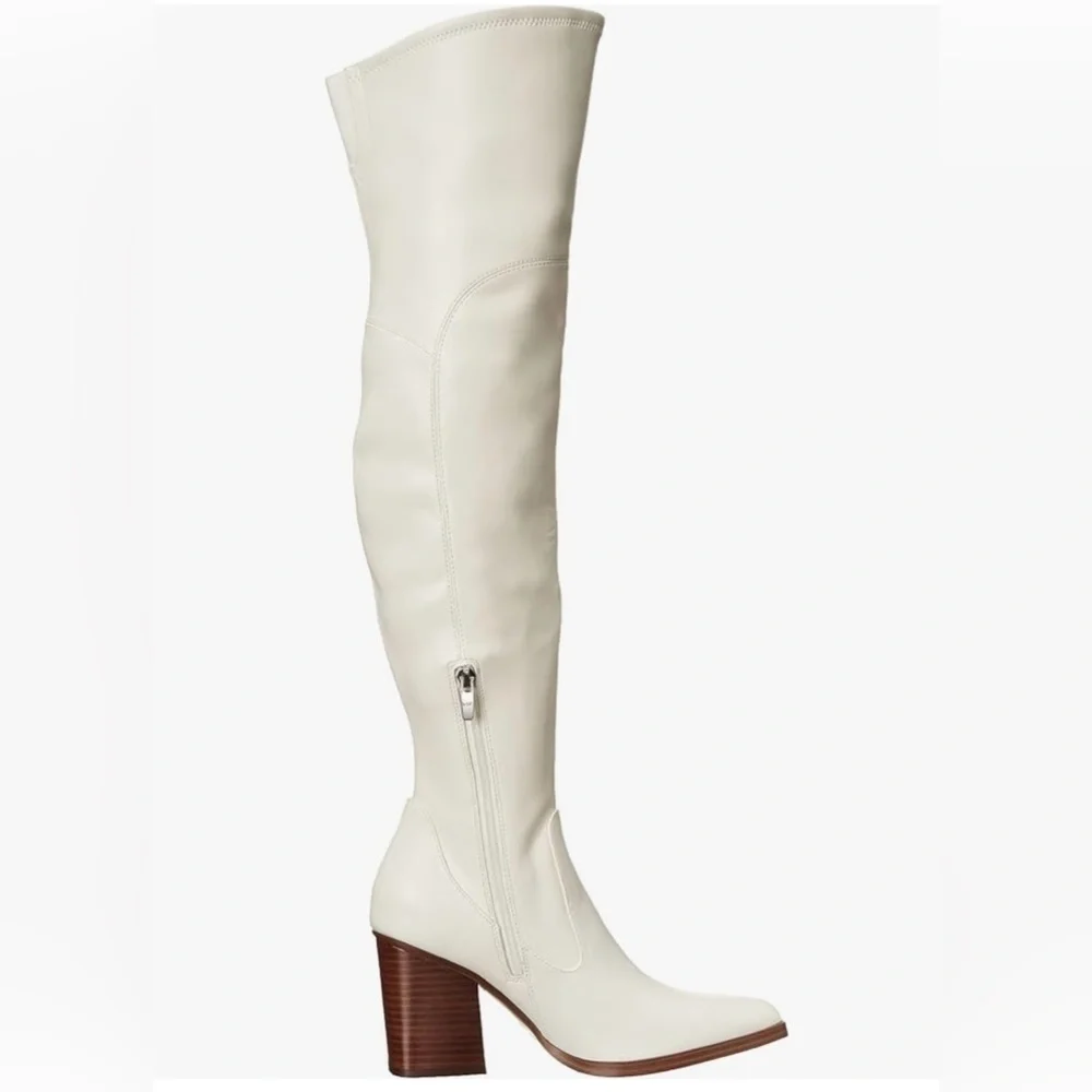 Marc Fisher Meyana Slouch Heeled Over the Knee Boots, Ivory, Size 9, EUC, - Picture 6 of 10